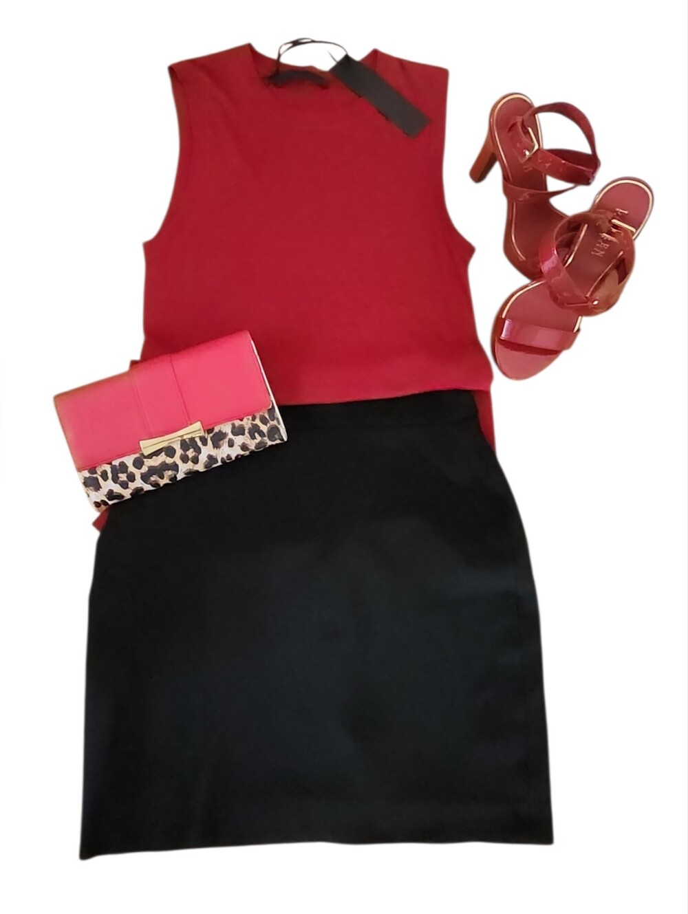 Jenni Kayne Red Sleeveless Jersey Top XS